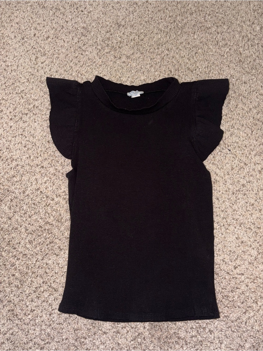 Blue Rain Black Ribbed Sleeveless Tank Top